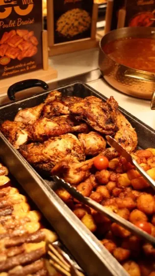 Poulet braisé et pommes de terre sautées